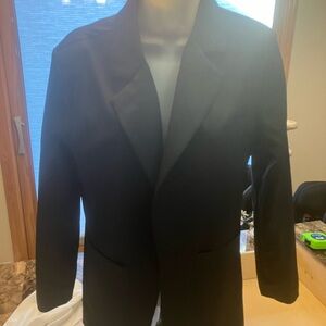 LADIES Black Classic Single-Breasted Wool Blazer